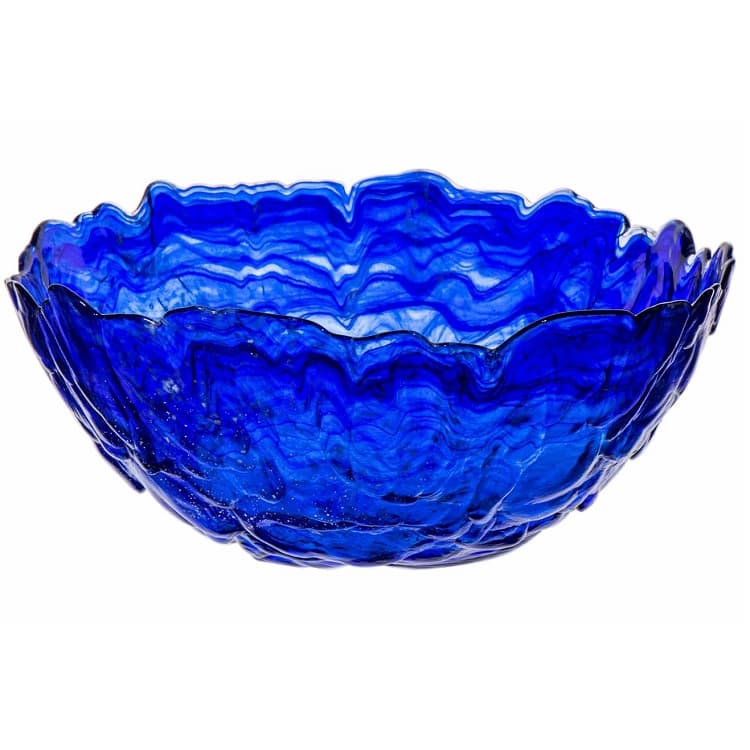 Салатник ARDACAM Lava ARD 2087.73 d 30 см h 12,5 см (стекло, цвет / декор синий с белыми вкраплениями)