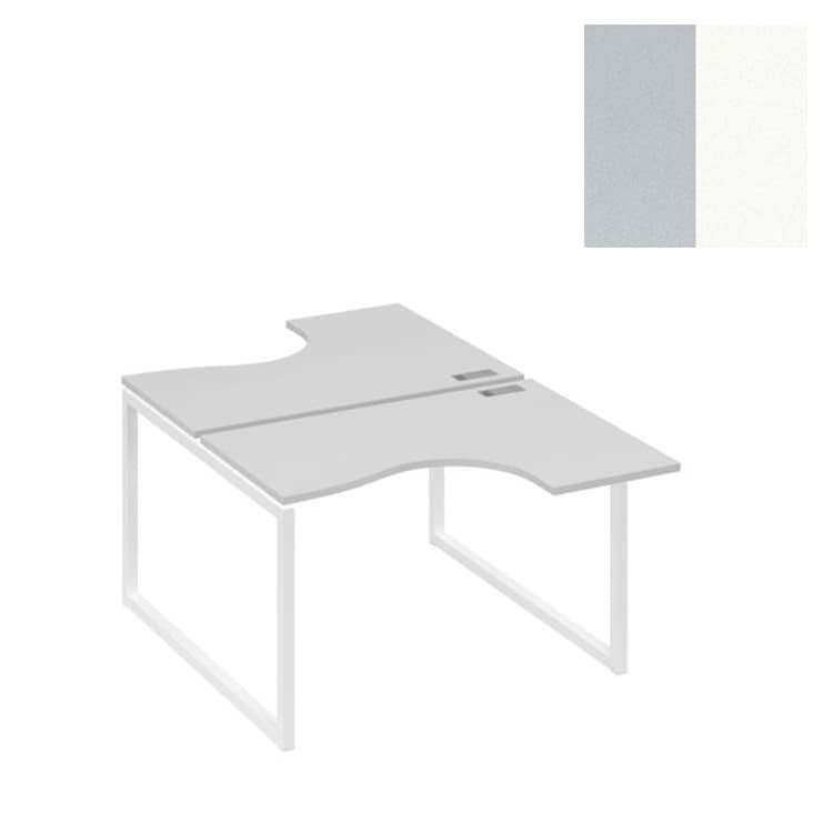 Рабочая станция эргономичная Юнитекс А4 Классика каркас QUATTRO (2х120) А4 Б4 180 СЕ (120x184x75) серый/металлокаркас белый