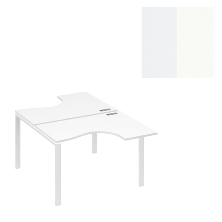 Рабочая станция опоры Юнитекс А4 UNO столы (2х120) Классика А4 Б1 180 БП (120x184x75) белый премиум/металлокаркас белый