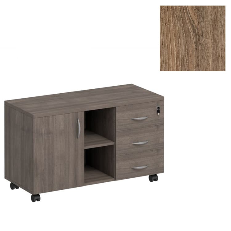 Тумба сервисная с ящиками Юнитекс Комфорт К.305 ШТ (105x45x62) дуб шамони темный