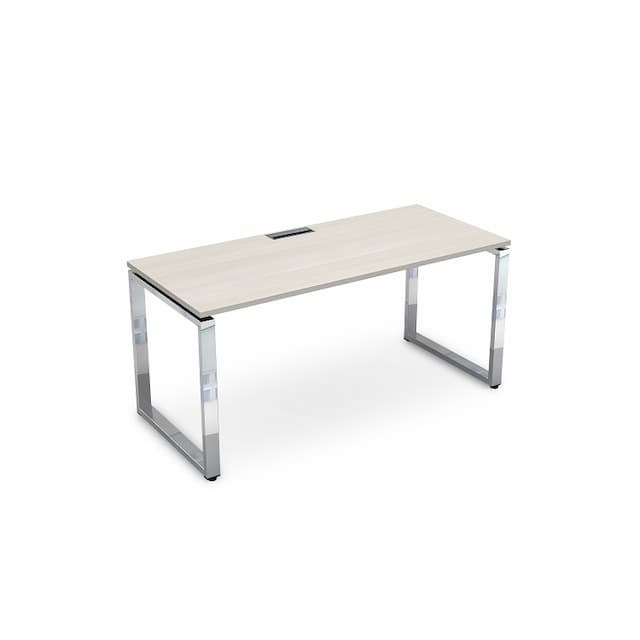 Стол рабочий, прямолинейный АЛСАВ Gloss line НСР-О.004 Ivory/металл глянец
