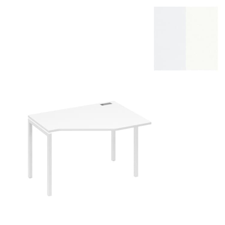 Стол эргономичный правый "Техно" на металлокаркасе Юнитекс А4 DUE А4 Б2 052 БП (120x90x75) белый премиум/металлокаркас белый