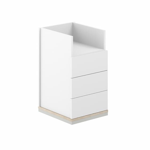 Тумба приставная с 3 ящиками метабоксами и нишей, с замком Norden Allegro AG.284.WH.AR.WH без топа