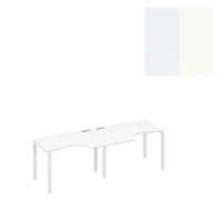 Рабочая станция опоры Юнитекс А4 UNO (2х120) столы Классика А4 Б1 041-2 БП (240x90x75) белый премиум/металлокаркас белый