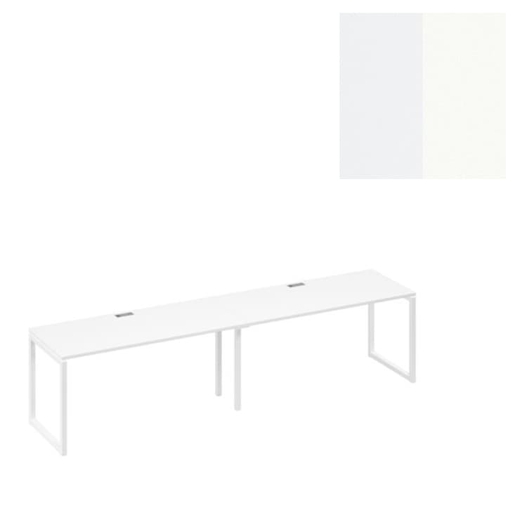 Станция рабочая Юнитекс А4 на каркасе QUATTRO (2х160) А4 Б4 015-2 БП (320x70x75) белый премиум/металлокаркас белый