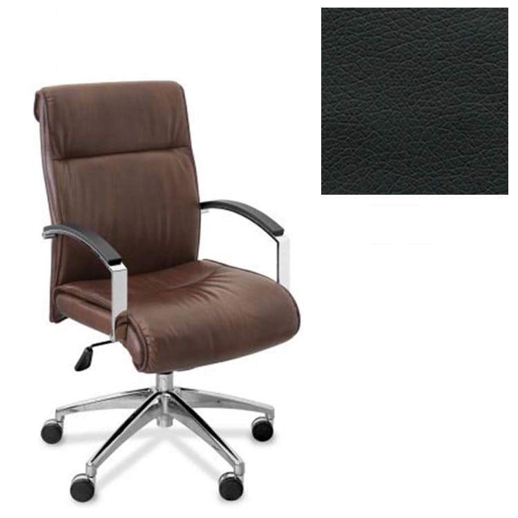 Кресло Юнитекс Аполло НХ для посетителя экокожа премиум черная CN1114